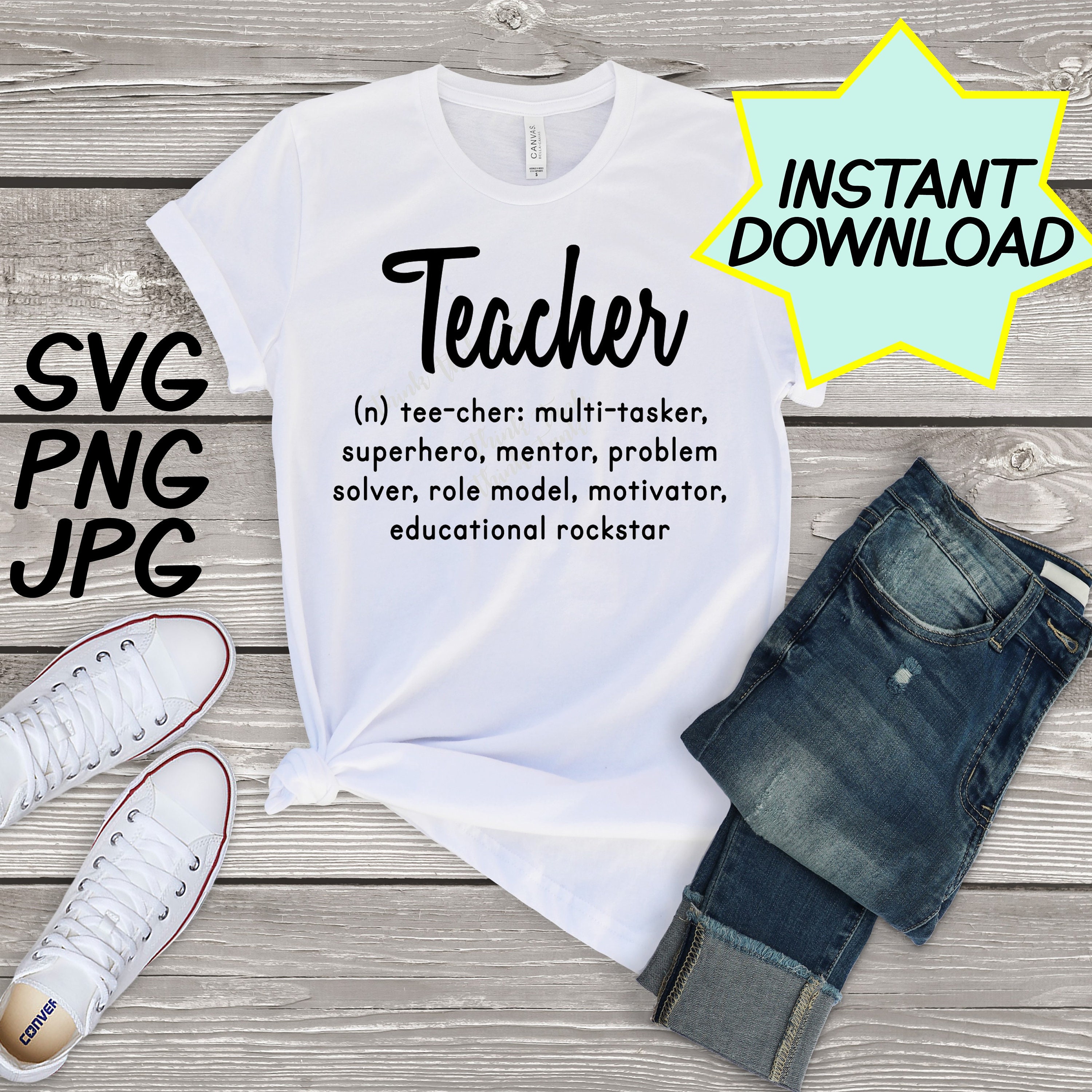 Download Teacher Definition Svg Cut File Png Jpeg Teacher Shirt Etsy