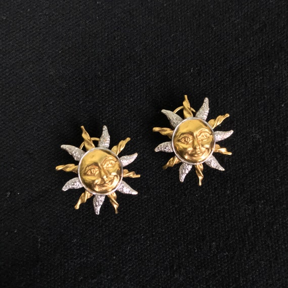 Vintage 1980s Sunburst Sol Large Statement Earring