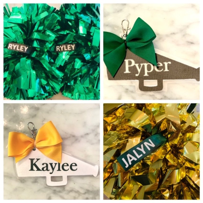 Cheer Pom Name Tag Pair Etsy