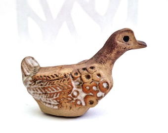 Tremar Duck, Midcentury Studio Pottery, Stoneware Collectable, 1970s.  Made in Cornwall