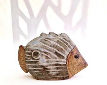 Tremar Pottery Mock Eye Fish, Ceramic Midcentury Collectable, Made in Cornwall, 1970s