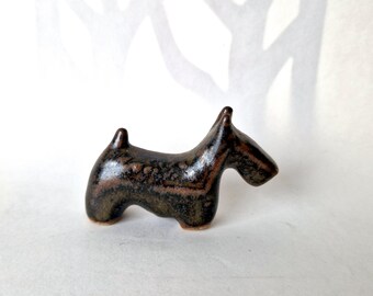 Tremar Scotty Dog, Little Dogs no.4 Scottish Terrier. Vintage Midcentury Ceramic, Cornish Studio Pottery