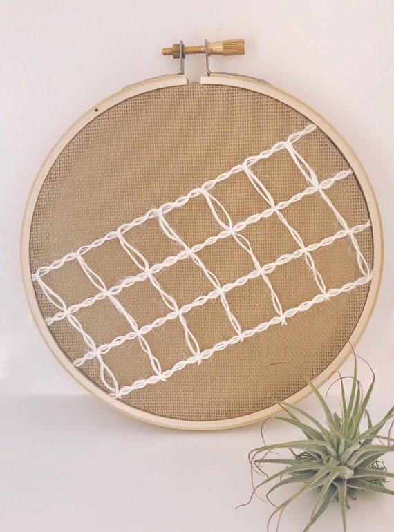 Diagonal woven grid hoop handmade decor embroidery hoop Etsy