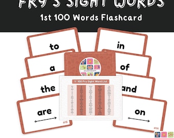 First Hundred Fry's Sight Words Flashcards PDF | Early Reading Word List | Kindergarten Sight Words | Homeschool Learning Resource