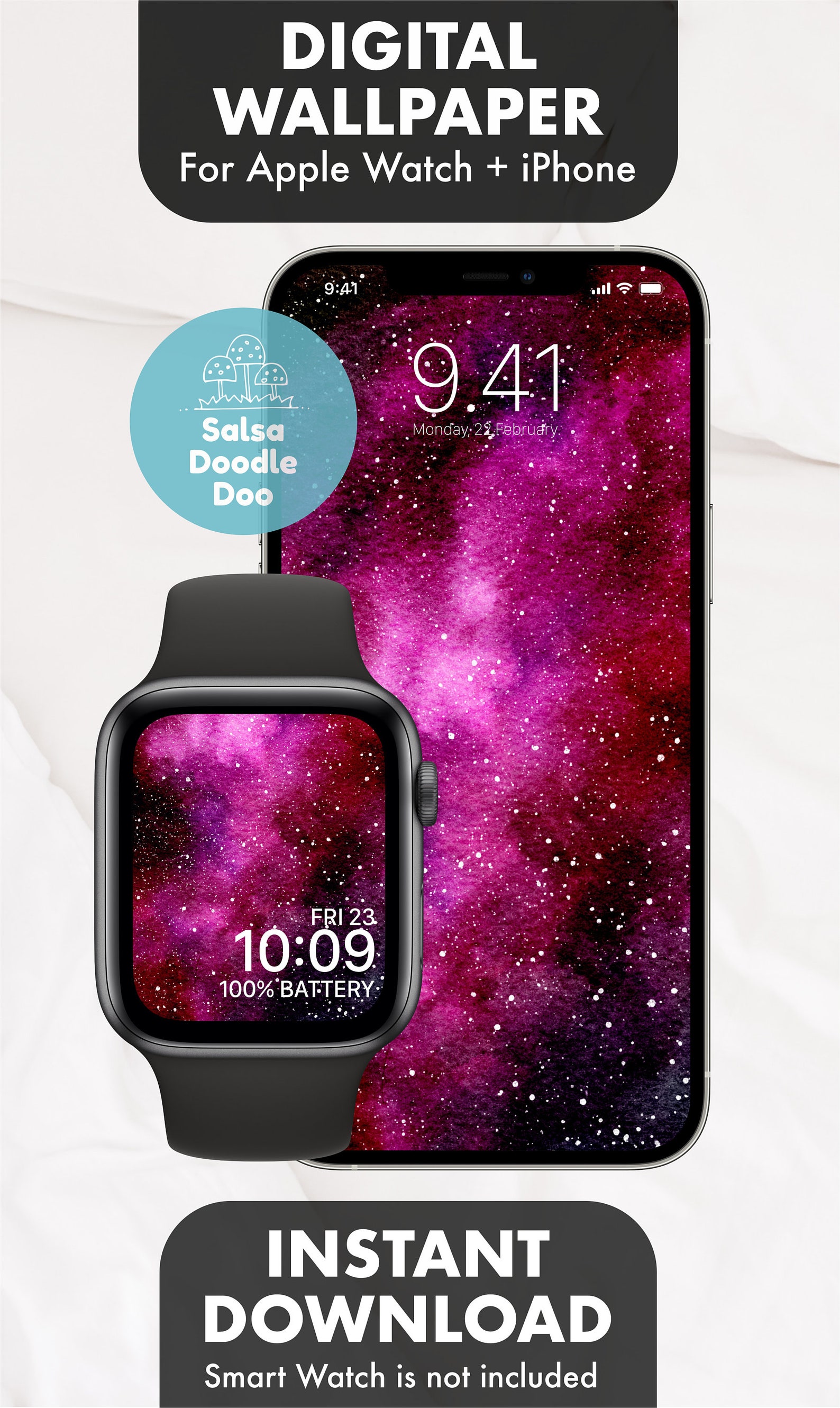 Apple Watchface Purple Watercolor Galaxy Iwatch and Iphone | Etsy