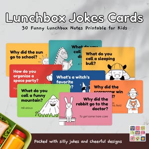 Notas para a lancheira para crianças | Cartões de humor para a lancheira | Piadas engraçadas para crianças | Notas alegres para a lancheira