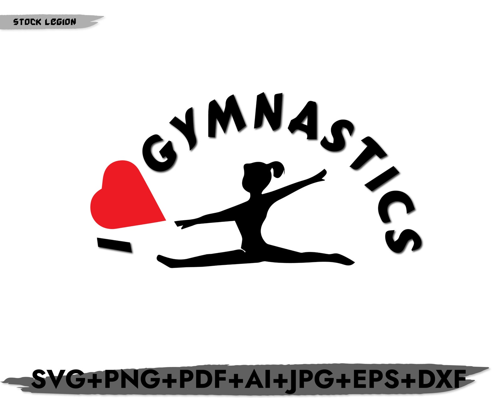 GYMNASTICS SVG I Love Gymnastiscs Cricut Svg / Png / Pdf / Dxf / Eps