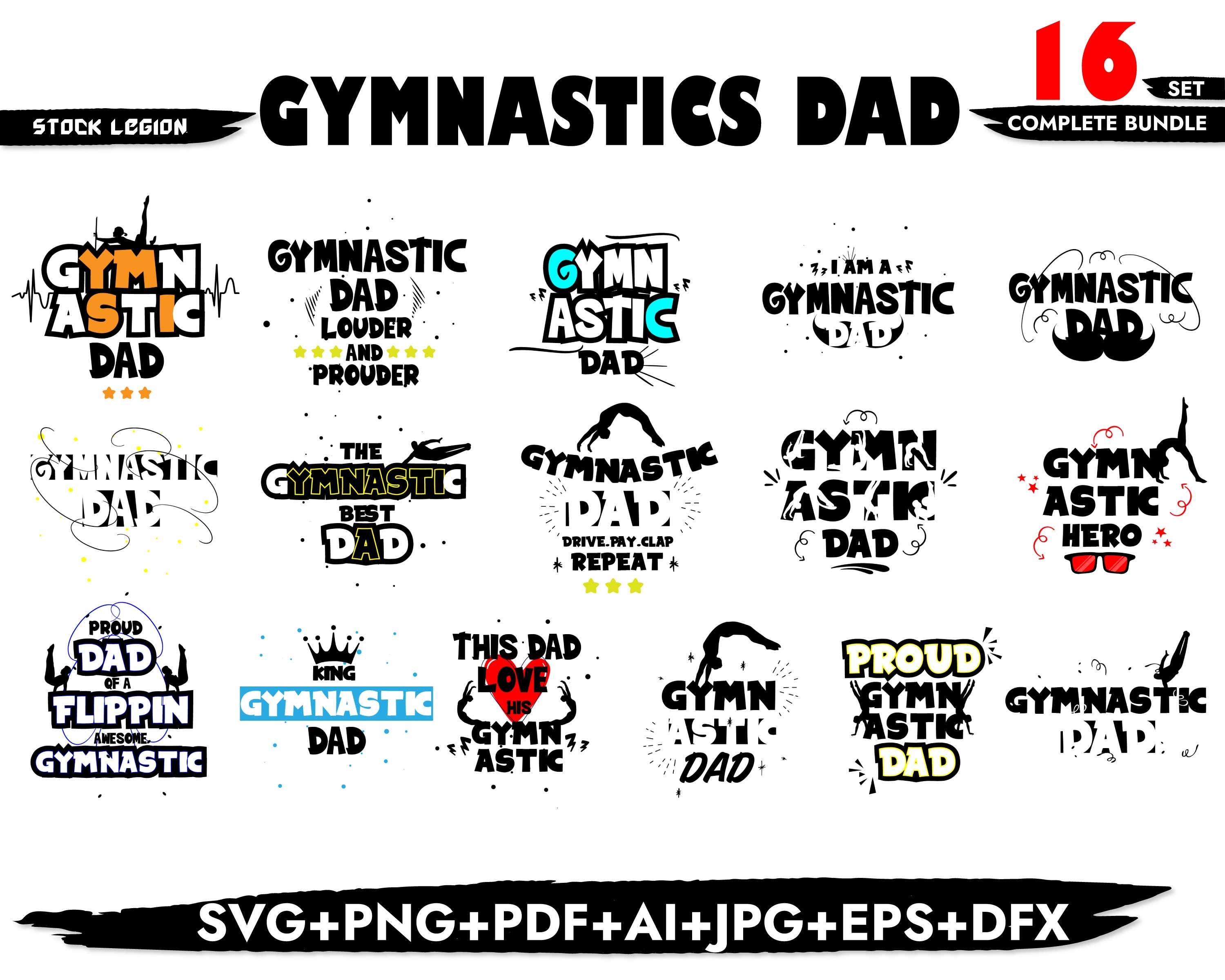 Download 16 GYMNASTIC DAD SVG / Svg bundle / Gymnast svg / Cheer dad | Etsy