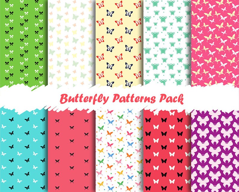 BUTTERFLY DIGITAL PAPER,Seamless Pattern,Scrapbook Paper,Butterfly Pattern butterfly art,Paper Pack,Girly Digital Paper,Digital Backdrop