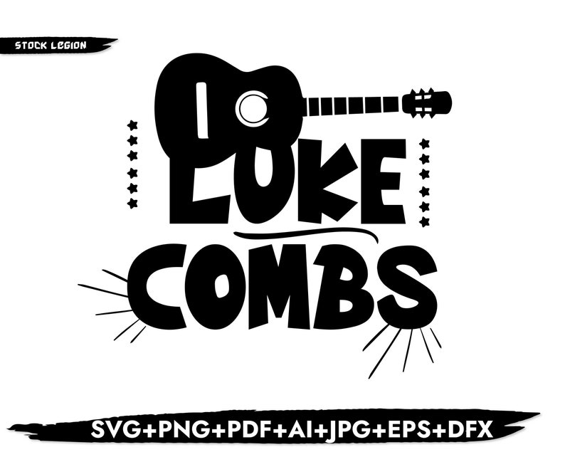 Download LUKE COMBS SVG Guitar Cricut svg / Png / Pdf / Jpg / Dxf / | Etsy