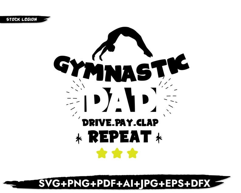 Download GYMNASTIC DAD SVGgymnastic svg gymnastic dad sports svg | Etsy