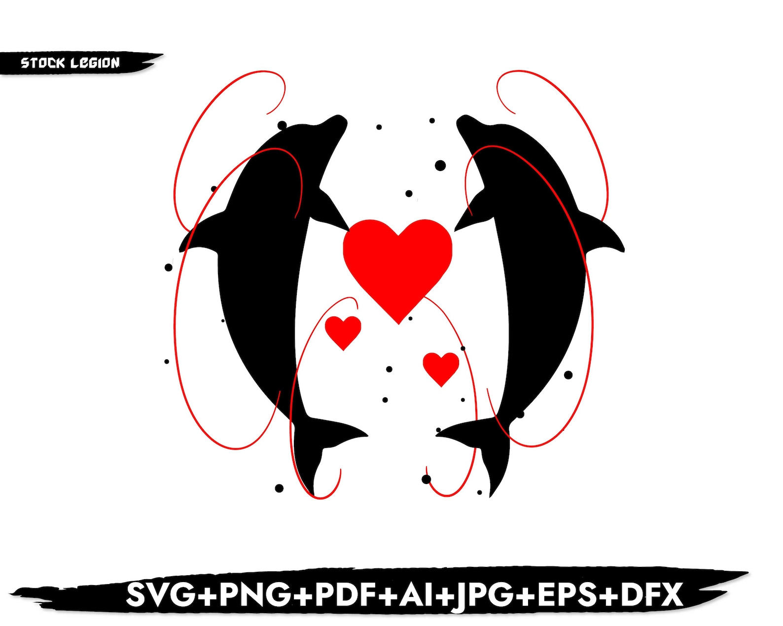 DOLPHIN HEART SVG / Dolphin Svg / Dolphin Heart Png / Vector / - Etsy