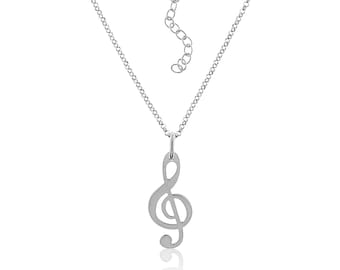 Treble Clef Necklace, Music Pendant, Silver Treble Clef, Musical Key, Music Lovers, Woman and Man Necklace, Music Love, Necklace