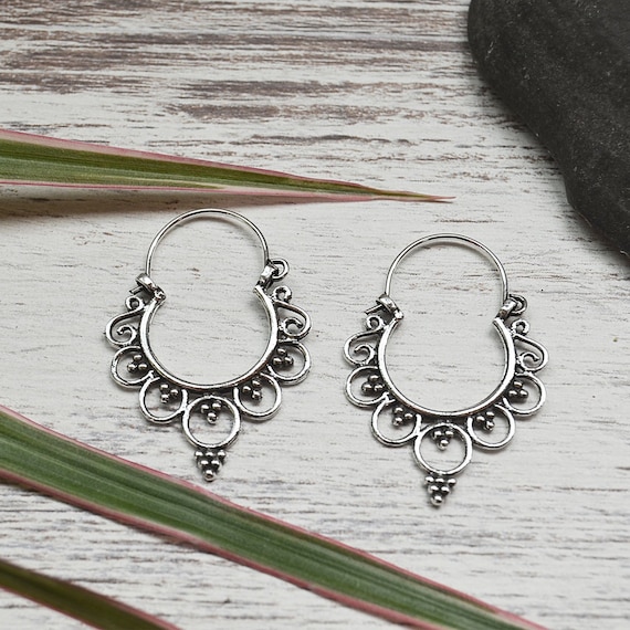 Pendientes Aro Mujer Estilo Boho Plata