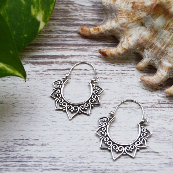 Pendientes Boho Plata Aros Bohemios Hippies - Etsy España