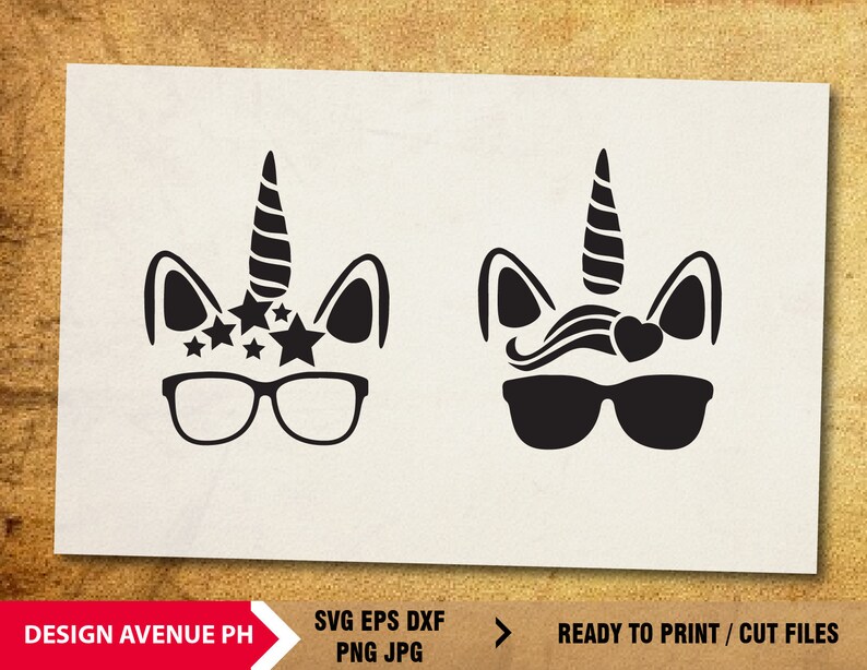 Download Unicorn Face Svg Unicorn Wearing Sunglasses Clipart Cute Etsy PSD Mockup Templates