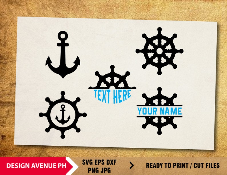 Download Ship wheel svg Anchor svg file Anchor monogram svg Ship | Etsy