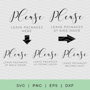 Paquete SVG de letreros de entrega de paquetes, archivos SVG de letreros de entrega para Cricut, letreros de dejar paquetes para entregas