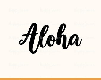 Archivos SVG de Aloha, archivos SVG de Hawái para Cricut, archivos de corte para vacaciones tropicales de verano