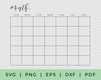 blank calendar printable etsy