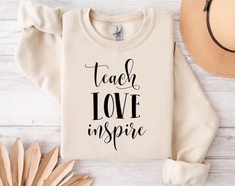 Teach love inspire SVG, Teacher Shirt Back to school svg cut files