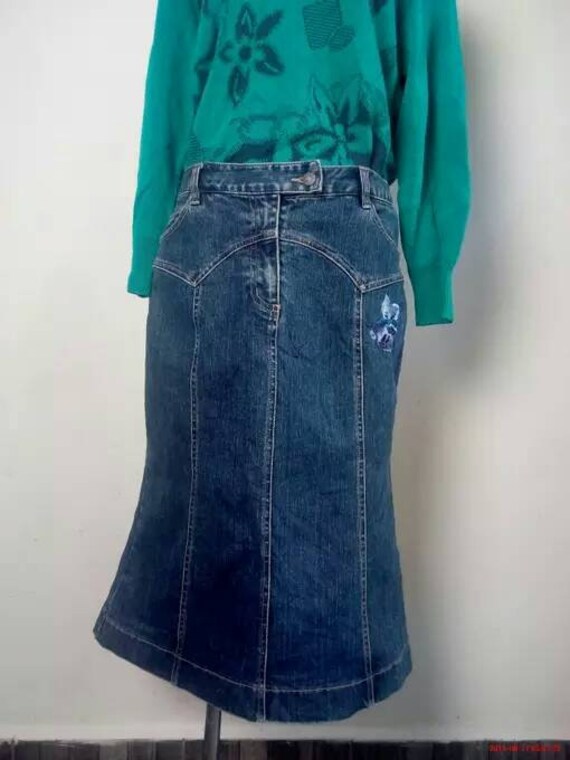 laura ashley denim skirt
