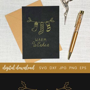SVG Folien quill Weihnachten, Cricut Folien Weihnachtskarte, Warme Wünsche Svg, Single Line Design, Weihnachtskarte Svg Cricut, Folien transfer Datei
