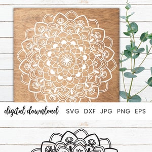 Mandala Svg-bestanden voor Cricut, Mandala Wall Art Svg Cut-bestand, Mandala Vector, Mandala silhouet, Mandala Clipart, papier gesneden sjabloon