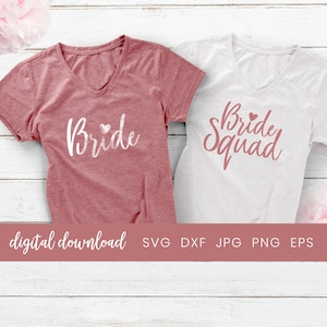 Sposa squadra Svg, camicia sposa, addio al nubilato Svg, fidanzamento Svg, file SVG sposa, addio al nubilato festa nuziale, file per ferro da stiro, sposa Svg