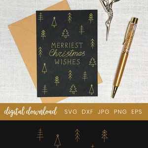 Cricut Transfer Foil svg, Fichier de transfert de feuille, Carte de Noël Cricut Foil, Conception de ligne unique, Carte de Noël Svg Cricut