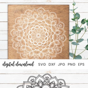Decorative Mandala Svg File for Cricut and Silhouette, Mandala Outline Decal Cut File, Mandala Silhouette Vector, Zentangle Floral Clipart