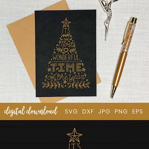Cartão de Natal em folha Cricut, design de linha única, folha em relevo de esboço Svg, cartão de Natal Svg Cricut, arquivo de transferência de folha, corte e folha