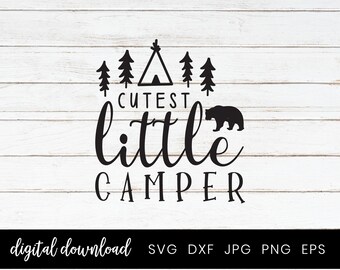Mignon petit camping-car svg, camping clipart, petit ours svg, camp svg, tente d’arbres svg, tenue de camping pour bébé, chemise de camping pour bébé, chemise pour nouveau-né
