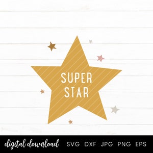 Superstar star SVG File Pattern for Cricut, Star Vector Cutting files for Cricut and Silhouette, Kids SVG Star Clip art for T-shirt or Bib
