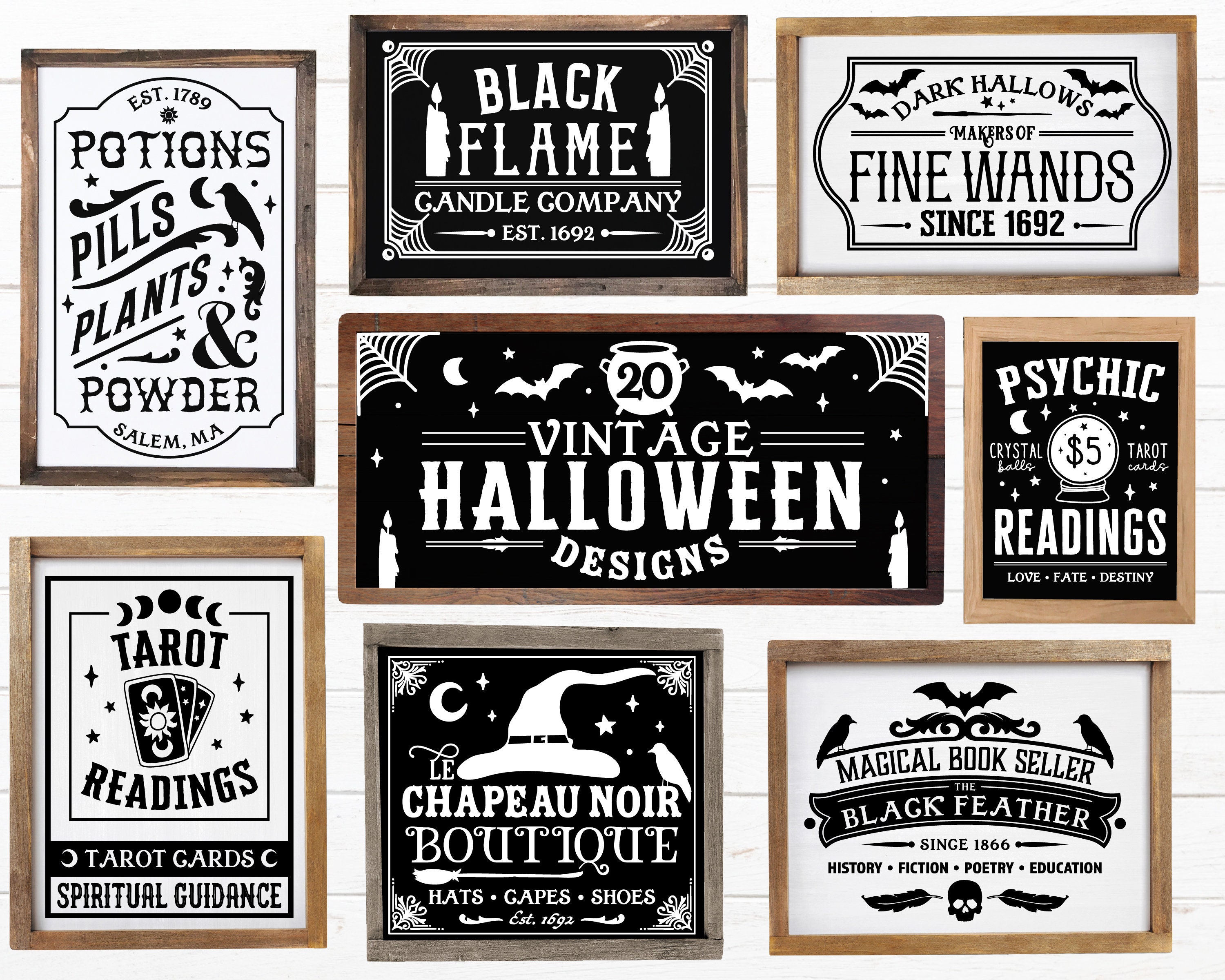 Vintage Halloween Svg Bundle, Farmhouse Halloween Bundle SVG, Halloween Signs, 20 Halloween Svg Designs, Old Halloween Decor Signs svg