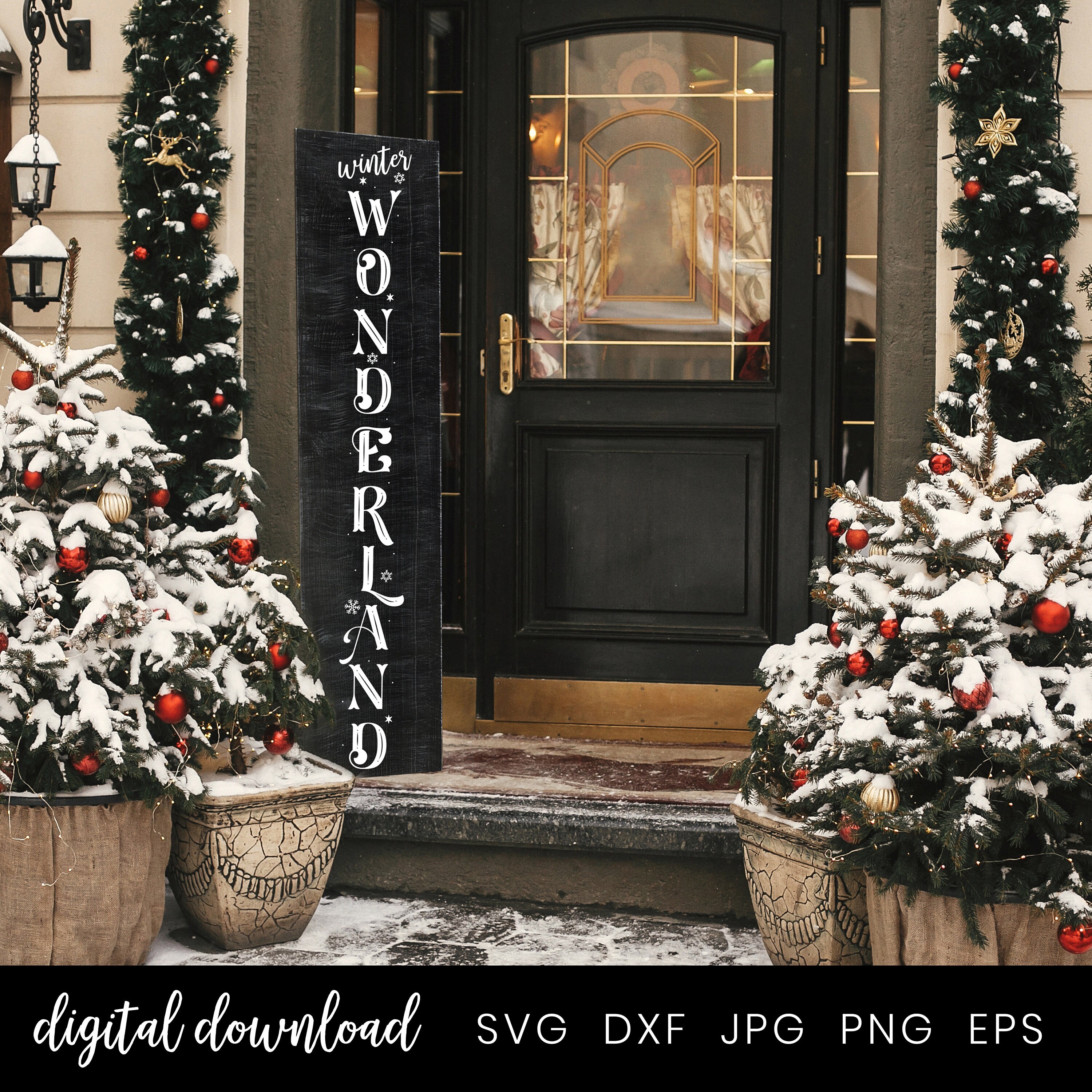 Winter Wonderland Svg, Christmas Svg, Christmas Vertical Porch Sign ...