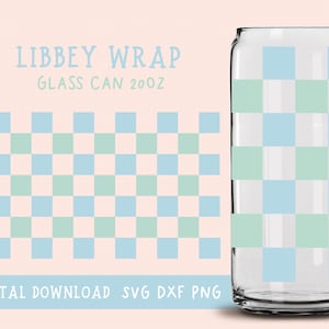 Checkers Svg, Checkered Pattern Libbey Glass Can Wrap, Boho Wrap Template, Libbey Glass Can Full Wrap, Checkers Can Glass SVG