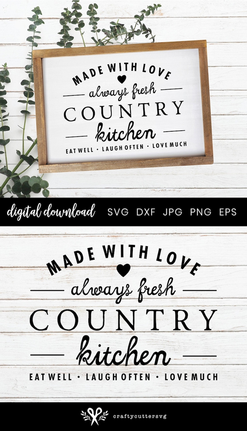 Download Farmhouse Kitchen Sign Svg Made with love Fresh country | Etsy