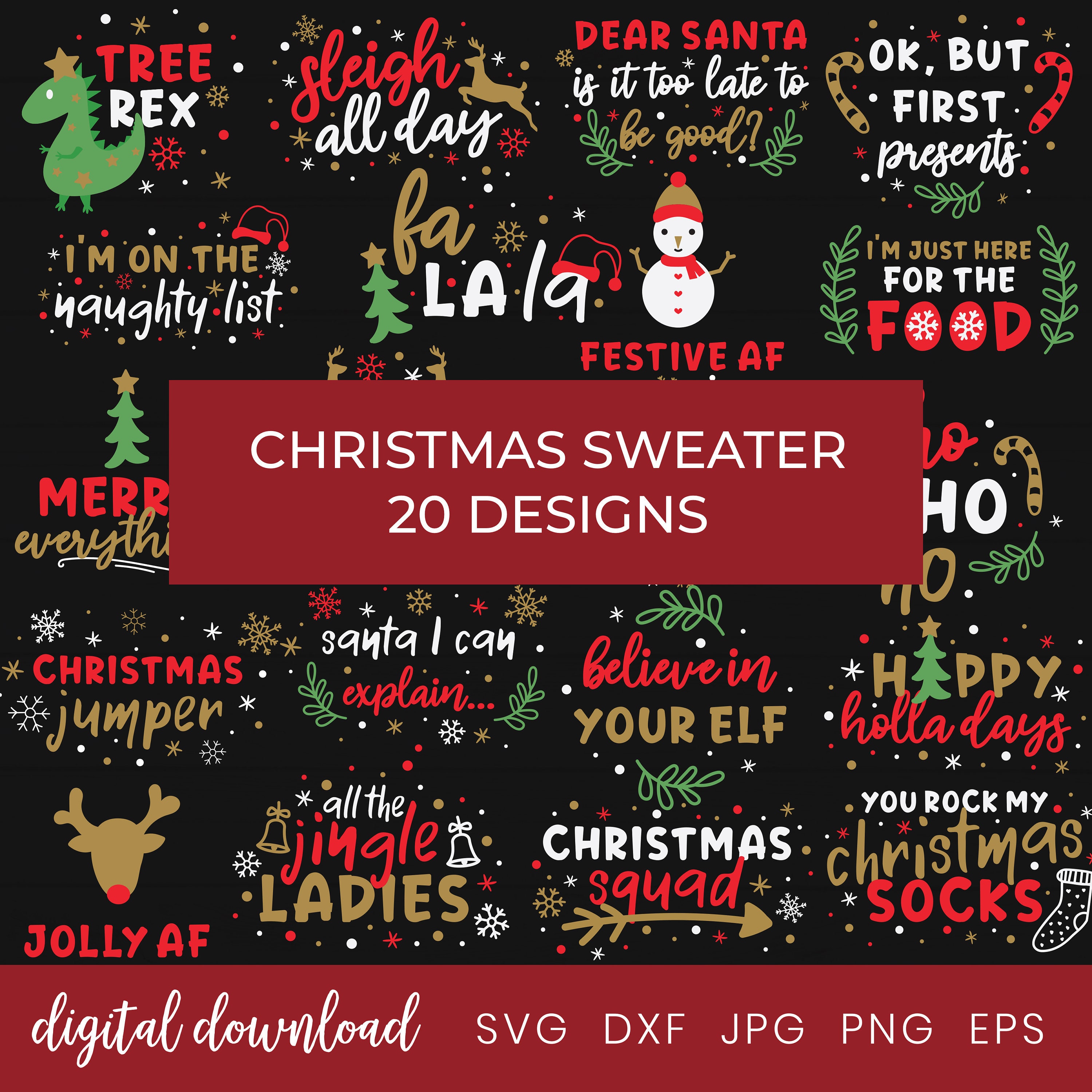Christmas Sweater Svg Bundle Christmas svg files for cricut - Etsy