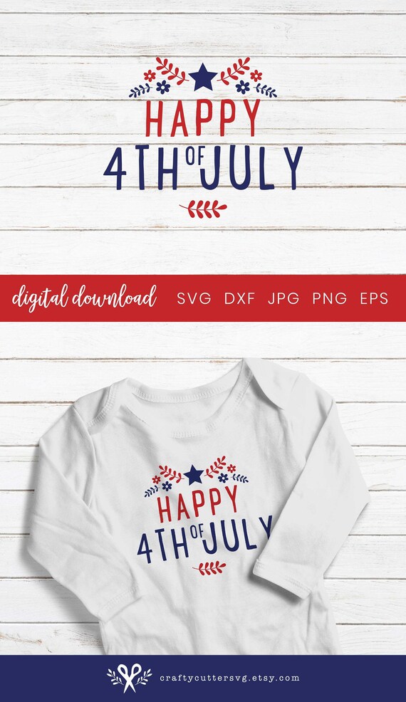 Happy 4th of July Red Blue Stars Svg, Independence Day Memorial T-Shirt Design for Cutting Machine, Svg Fourth of July for Cricut