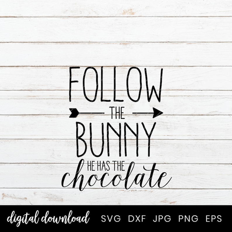 Easter Bunny Cut Files Easter Bunny Arrow Clip Art SVG File Easter Egg Hunt SVG Sign Spring Svg File for Silhouette and Cricut