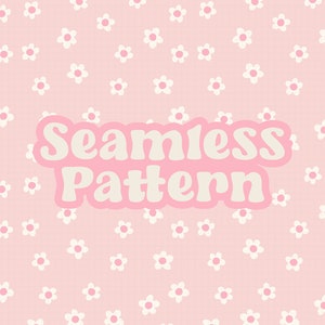 Cute Flower Pattern, Pink Flowers Pattern, Pink Seamless Pattern, Girly Pattern Design, Digital Paper, Scrapbooking, Digital Backgrounds