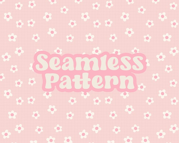 Cute Flower Pattern, Pink Flowers Pattern, Pink Seamless Pattern, Girly Pattern Design, Digital Paper, Scrapbooking, Digital Backgrounds
