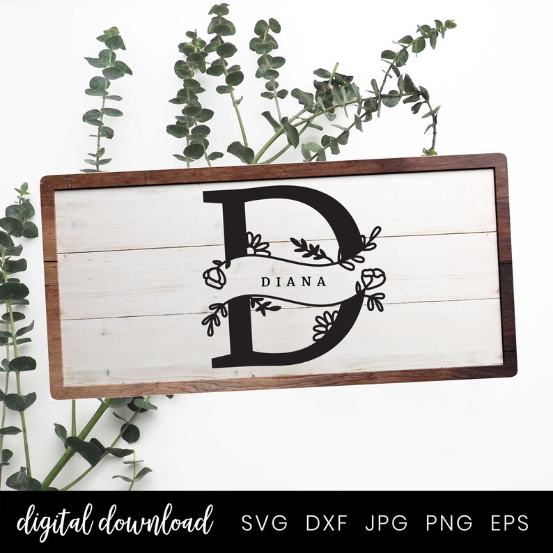 Download D Monogram Split Alphabet Letter Split Monogram Cut File ...