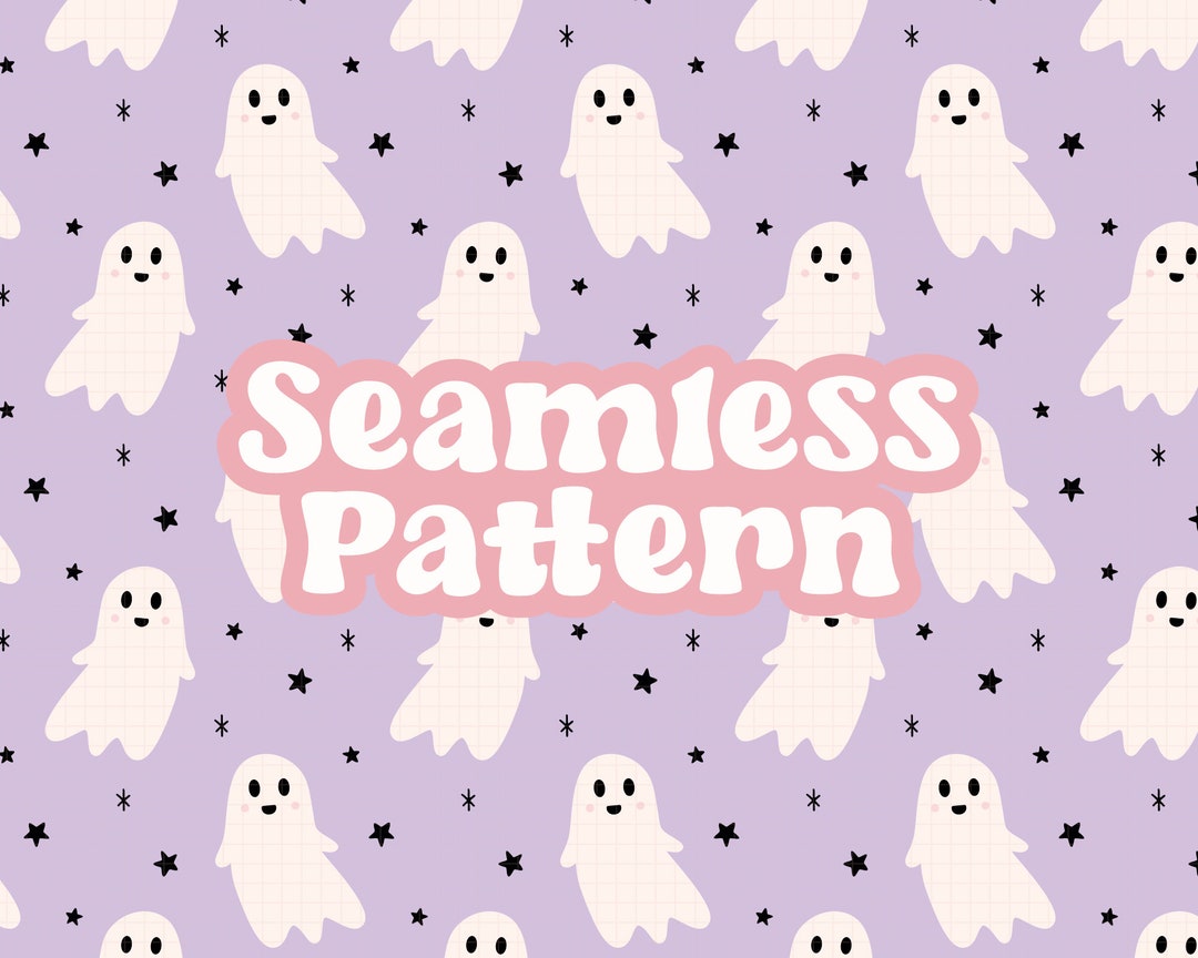 Cute Ghost Seamless Pattern, Purple Halloween Png Pattern - Etsy