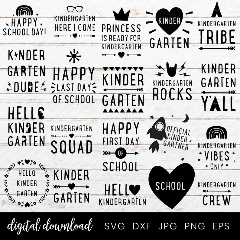 Kindergarten Svg Bundle for Cricut Machine, Back to School Clipart ...