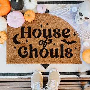 Halloween Decor Doormat, Fall Doormat SVG,House of Ghouls, New Homeowner Gift, Fall Welcome Sign