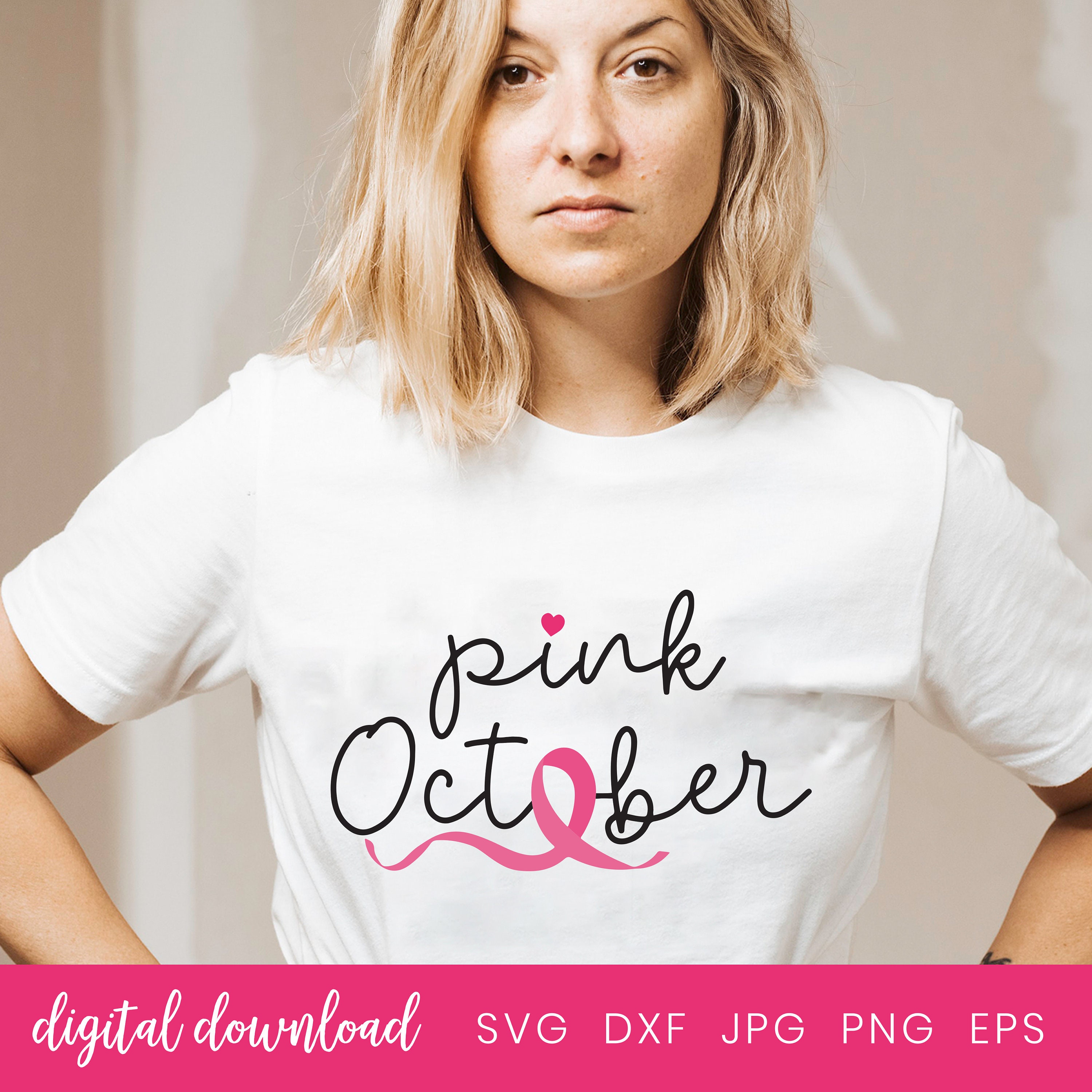 Pink October Svg Bundle, 10 Svg Pinktober Cut Files, Breast Cancer ...