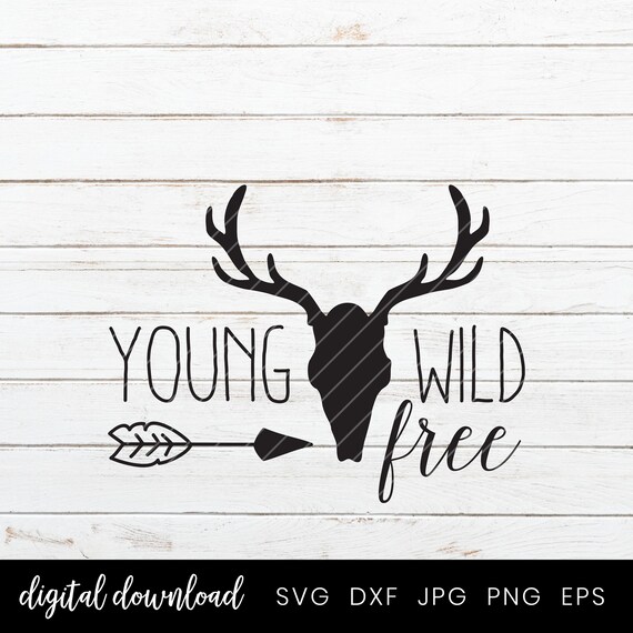 Deer Head Skull Antlers Svg Kids Svg Young Wild Free For Boys Etsy