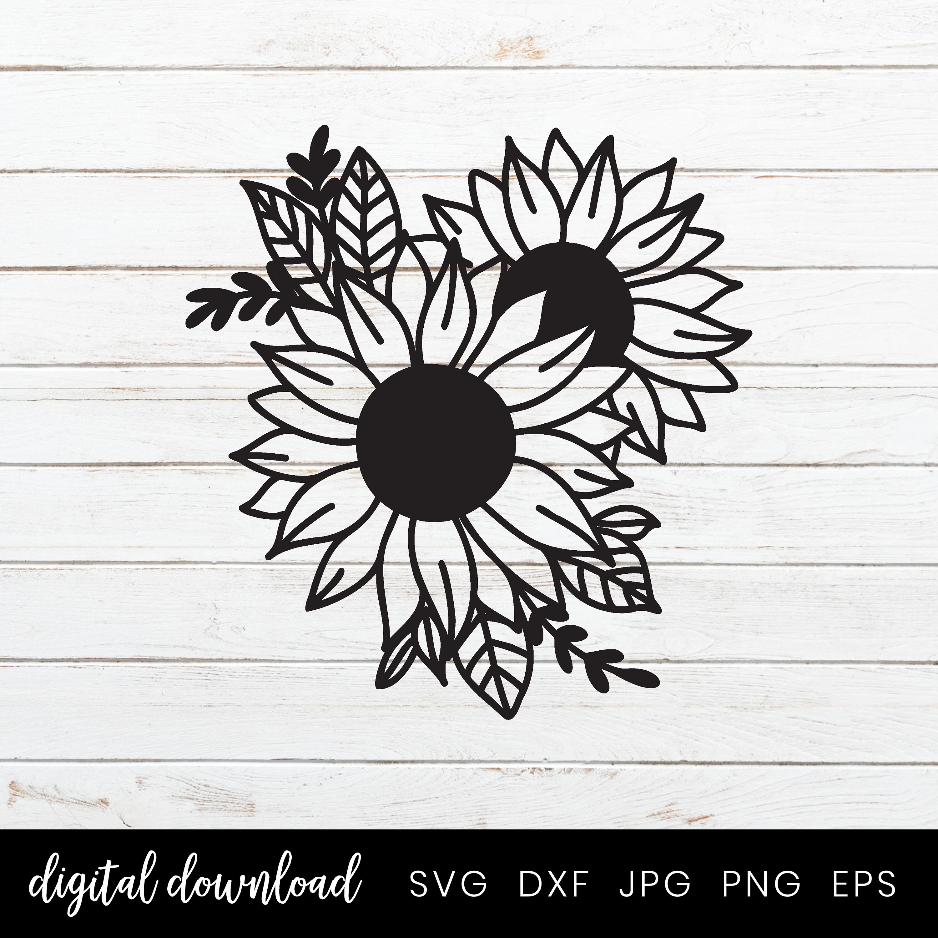 Sunflower Svg Bundle, Flower Cut File for Cricut and Silhouette ...